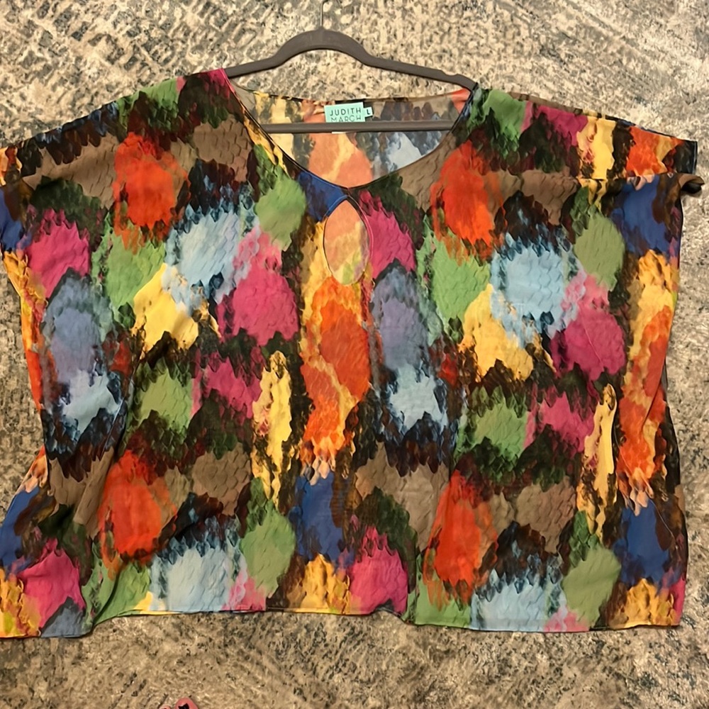 Judith March beautiful colored poncho/coverup in snakeskin pattern